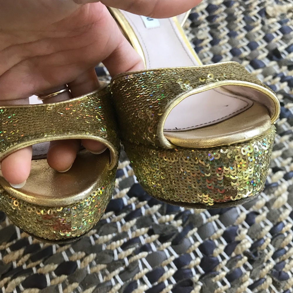 Miu Miu Sequin Platforms Size 38 Sparkle!!! - image 5